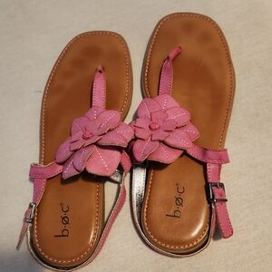 boc Pink Floral Toe-Ring Sandals with Buckle